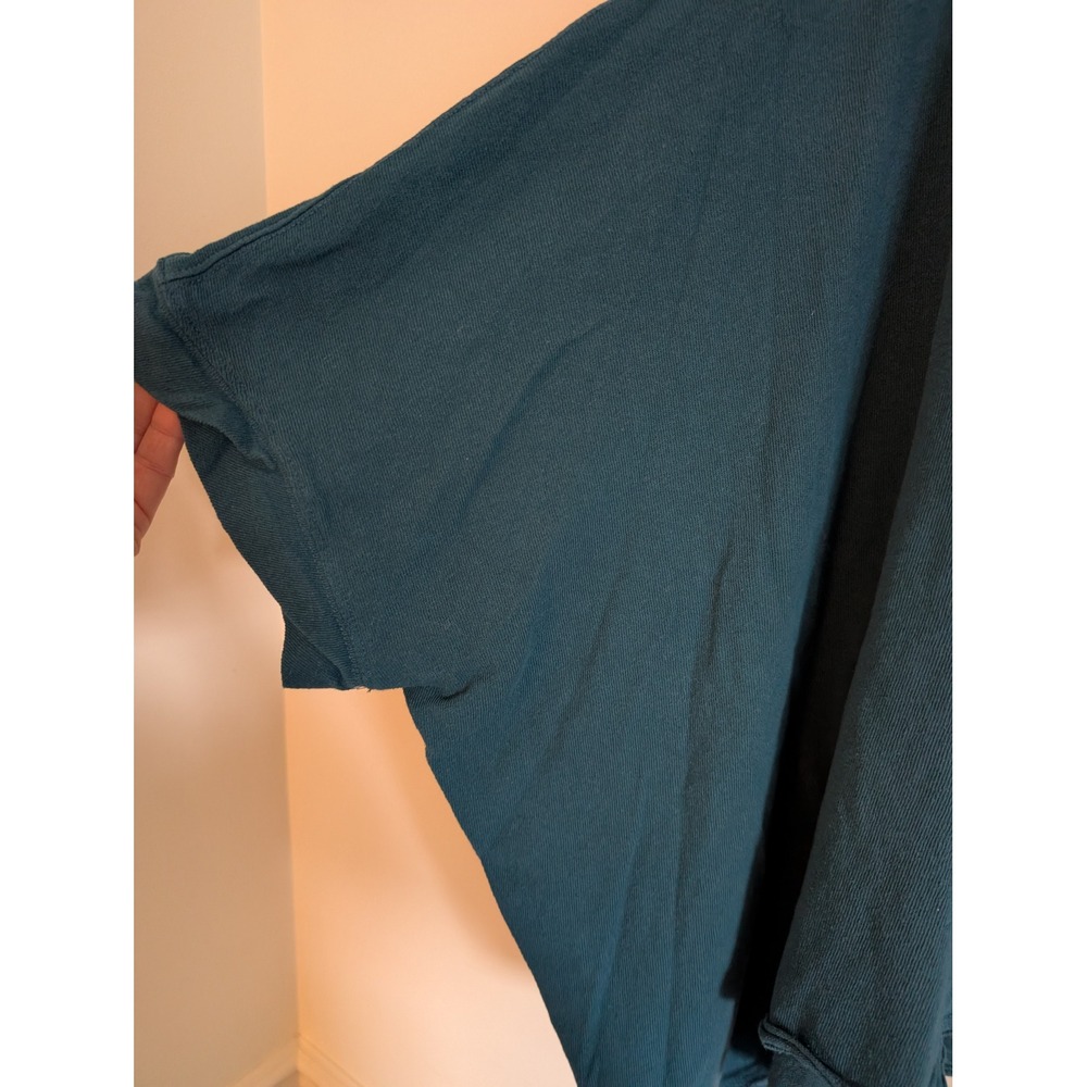 We The Free People Teal Dolman Sleeve Oversized Cropped top Cotton Large earthy - Picture 4 of 7